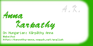 anna karpathy business card